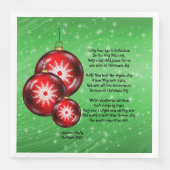 Kerstcarol Lyrics Lang geleden Servet (Voorkant)