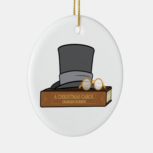 Kerstcarol met tophoed keramisch ornament (Rechts)