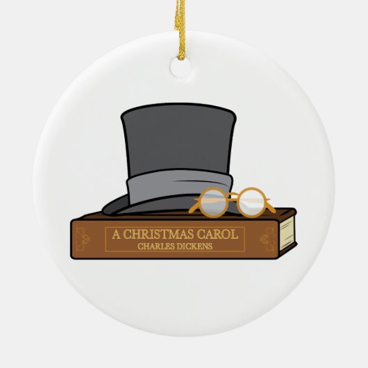 Kerstcarol met tophoed keramisch ornament (Achterkant)