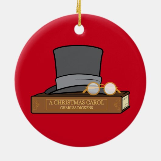 Kerstcarol met tophoed keramisch ornament (Achterkant)