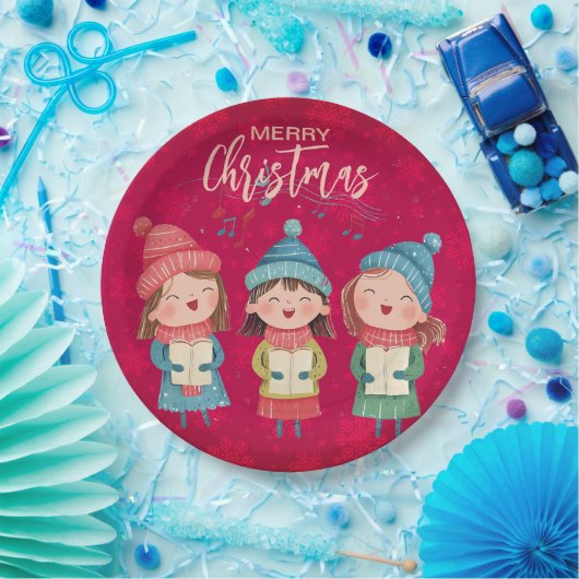 kerstcarol papieren bordje (Feest)