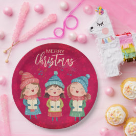 kerstcarol papieren bordje