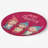 kerstcarol papieren bordje (Gekanteld)