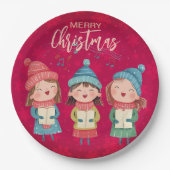 kerstcarol papieren bordje (Voorkant)