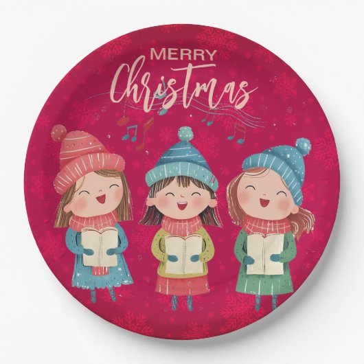 kerstcarol papieren bordje (Voorkant)