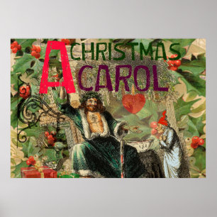 Kerstcarol Scrooge Holiday Art Afdrukken Poster