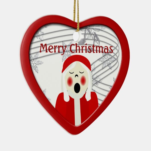 KerstCaroler Girl Heart Ornament (Rechts)