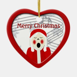 KerstCaroler Girl Heart Ornament