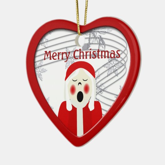KerstCaroler Girl Heart Ornament (Links)