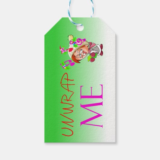 KerstCaroler Unwrap me Gift Label Cadeaulabel (Voorkant)
