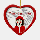 KerstCaroler Woman Heart Ornament (Voorkant)