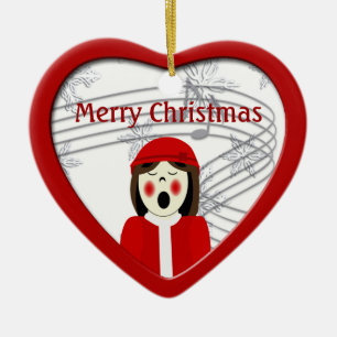 KerstCaroler Woman Heart Ornament