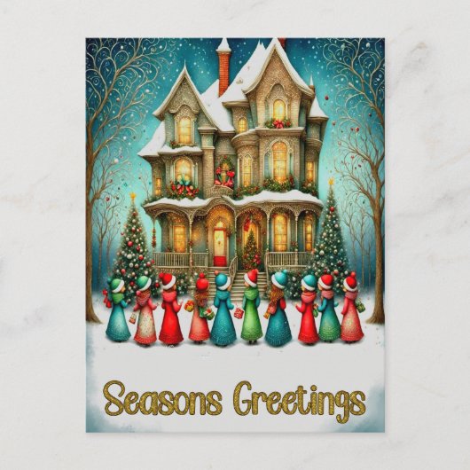 KerstCarolers Briefkaart (Voorkant)