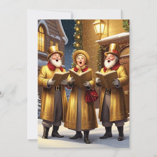 KerstCarolers Feestdagenkaart (Voorkant)