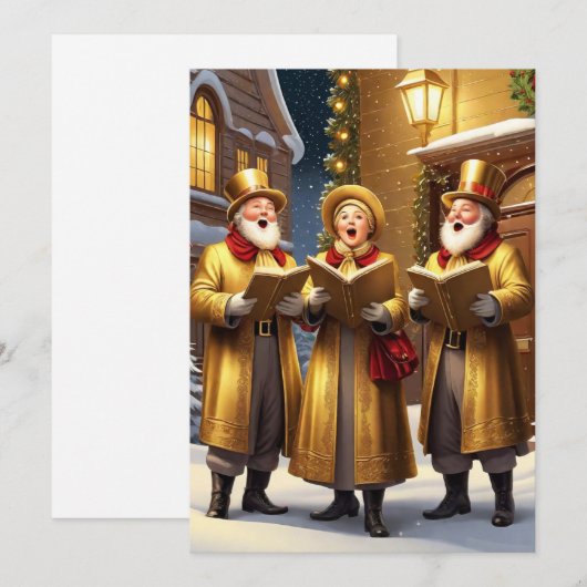 KerstCarolers Feestdagenkaart (Voorkant / Achterkant)