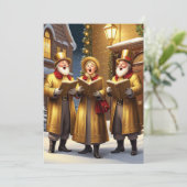 KerstCarolers Feestdagenkaart (Staand voorkant)