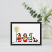 KerstCarolers Feestdagenkaart (Staand voorkant)