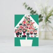 KerstCarolers Feestdagenkaart (Staand voorkant)