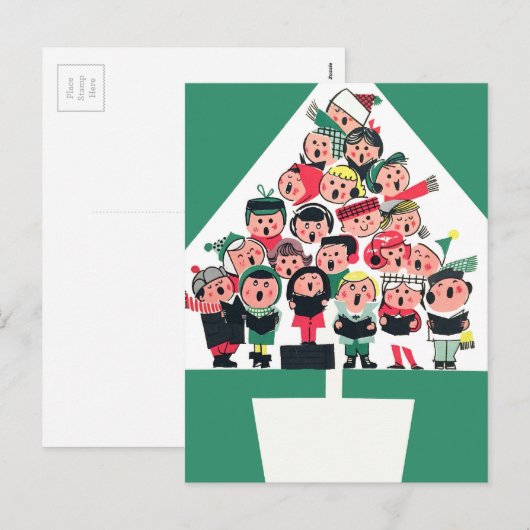 KerstCarolers Feestdagenkaart (Voorkant / Achterkant)