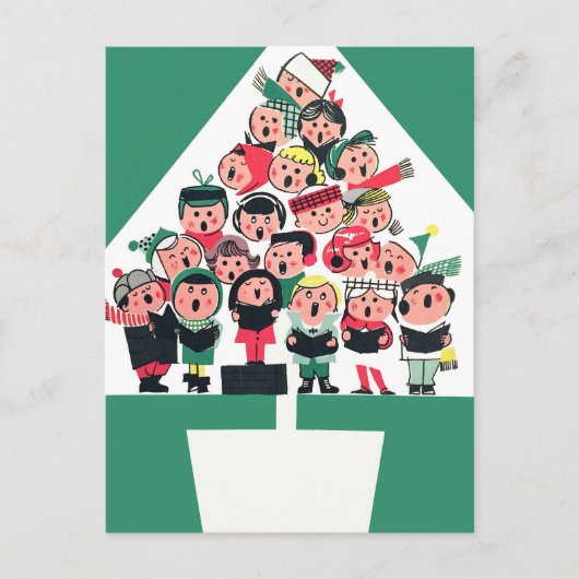 KerstCarolers Feestdagenkaart (Voorkant)