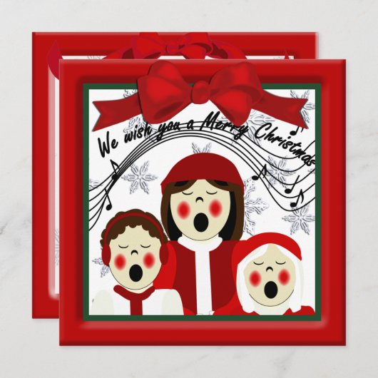 kerstCarolers Greeting Feestdagenkaart (Voorkant / Achterkant)