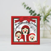 kerstCarolers Greeting Feestdagenkaart (Staand voorkant)