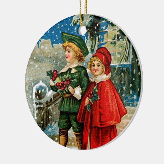 KerstCarolers Keramisch Ornament (Links)