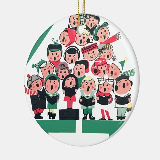 KerstCarolers Keramisch Ornament (Links)