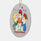 kerstCarolers Oval Ornament (Links)