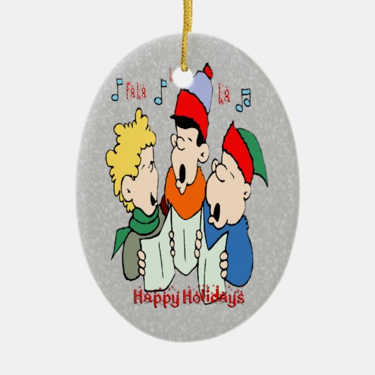 kerstCarolers Oval Ornament (Voorkant)