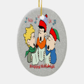 kerstCarolers Oval Ornament (Achterkant)