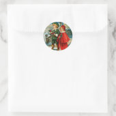 KerstCarolers Ronde Sticker (Tas)