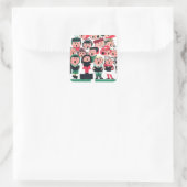 KerstCarolers Vierkante Sticker (Tas)