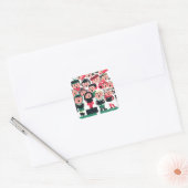 KerstCarolers Vierkante Sticker (Envelop)