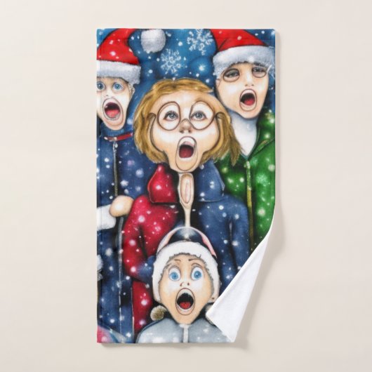 KerstCaroling Bad Handdoek (Handdoek)