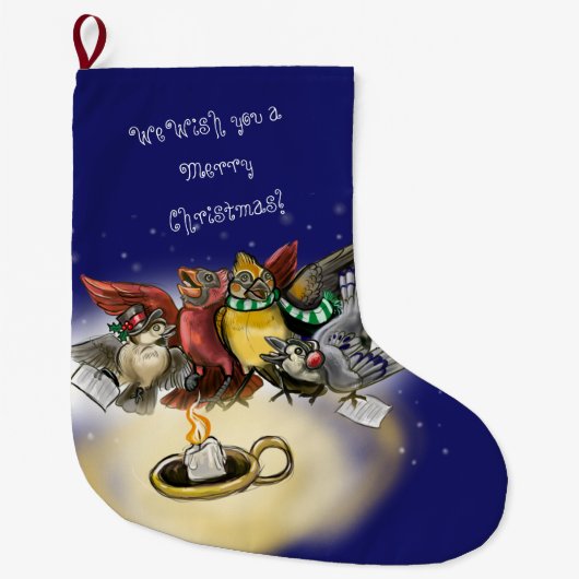 KerstCaroling Birds Grote Kerstsok (Voorkant)