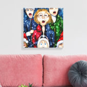 KerstCaroling Canvas Afdruk (Insitu (Woonkamer))