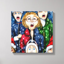 KerstCaroling Canvas Afdruk