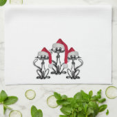 KerstCaroling Cats Joyous Fun Theedoek (Gevouwen)