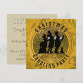 KerstCaroling Elegant Black Gold Kaart (Voorkant / Achterkant)
