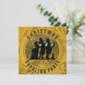 KerstCaroling Elegant Black Gold Kaart (Staand voorkant)