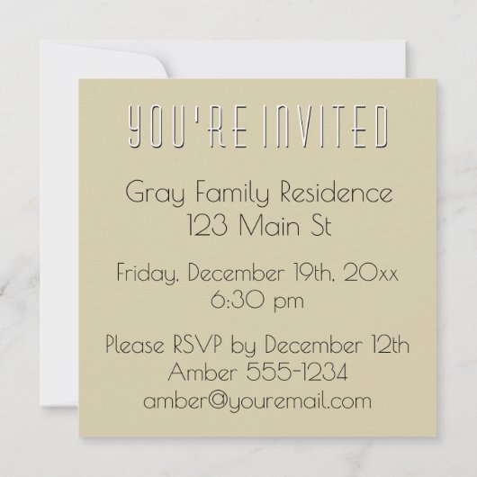 KerstCaroling Elegant Black Gold Kaart (Achterkant)