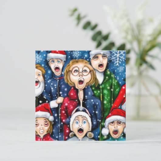 KerstCaroling Feestdagenkaart (Staand voorkant)