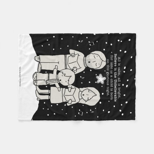 KerstCaroling Fleece Deken (Voorkant (Horizontaal))