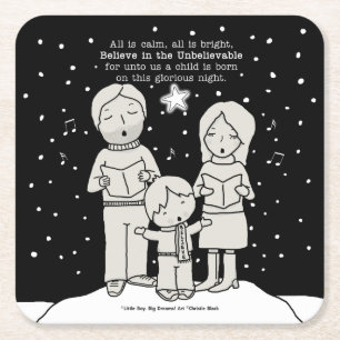 KerstCaroling Kartonnen Onderzetters