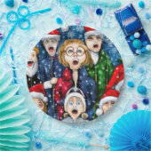 KerstCaroling Papieren Bordje (Feest)