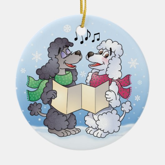 KerstCaroling Poodles Ornament (Voorkant)