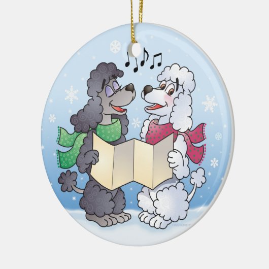 KerstCaroling Poodles Ornament (Links)