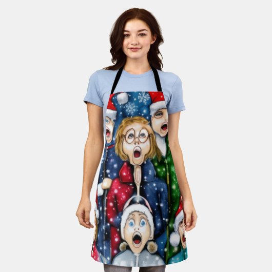 KerstCaroling Schort (Gedragen)