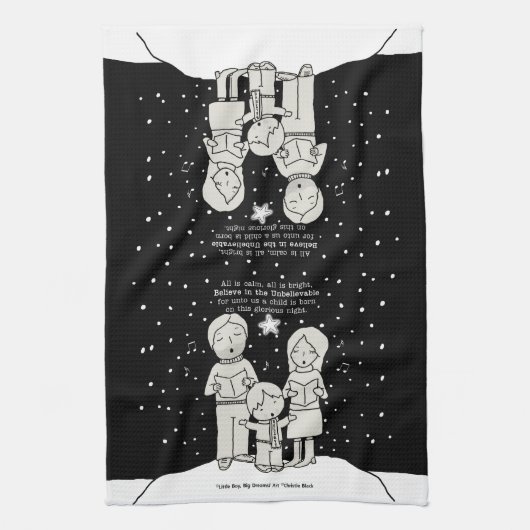 KerstCaroling Theedoek (Verticaal)